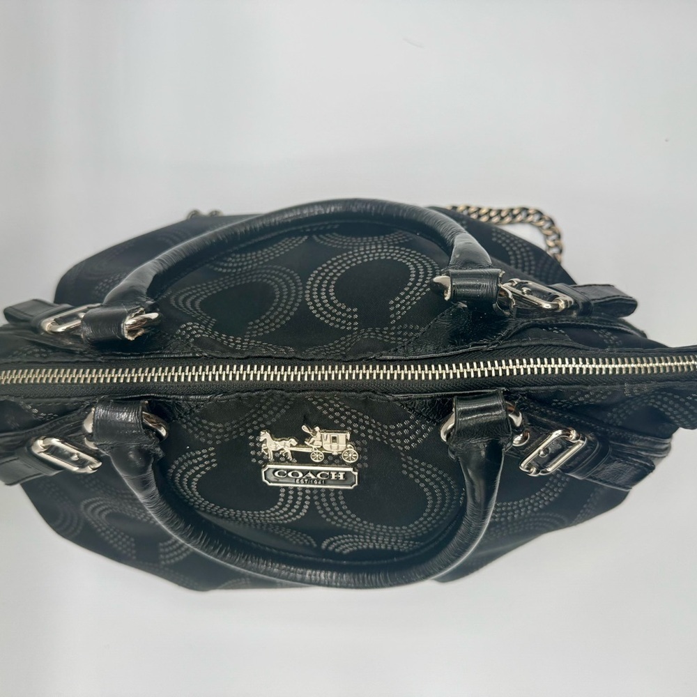 Coach Black Madison Satchel with Unbranded Chain Detail | Good Used Condition - Picture 9 of 14